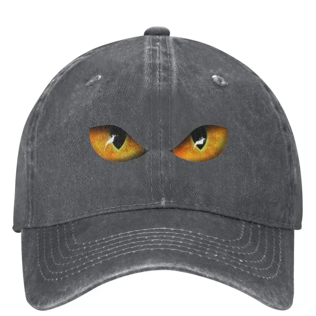 Cat Eyes Halloween Baseball Cap Eyes Streetwear Women Men Trucker Hat Sunshade Hunting Camping Baseball Caps Gift