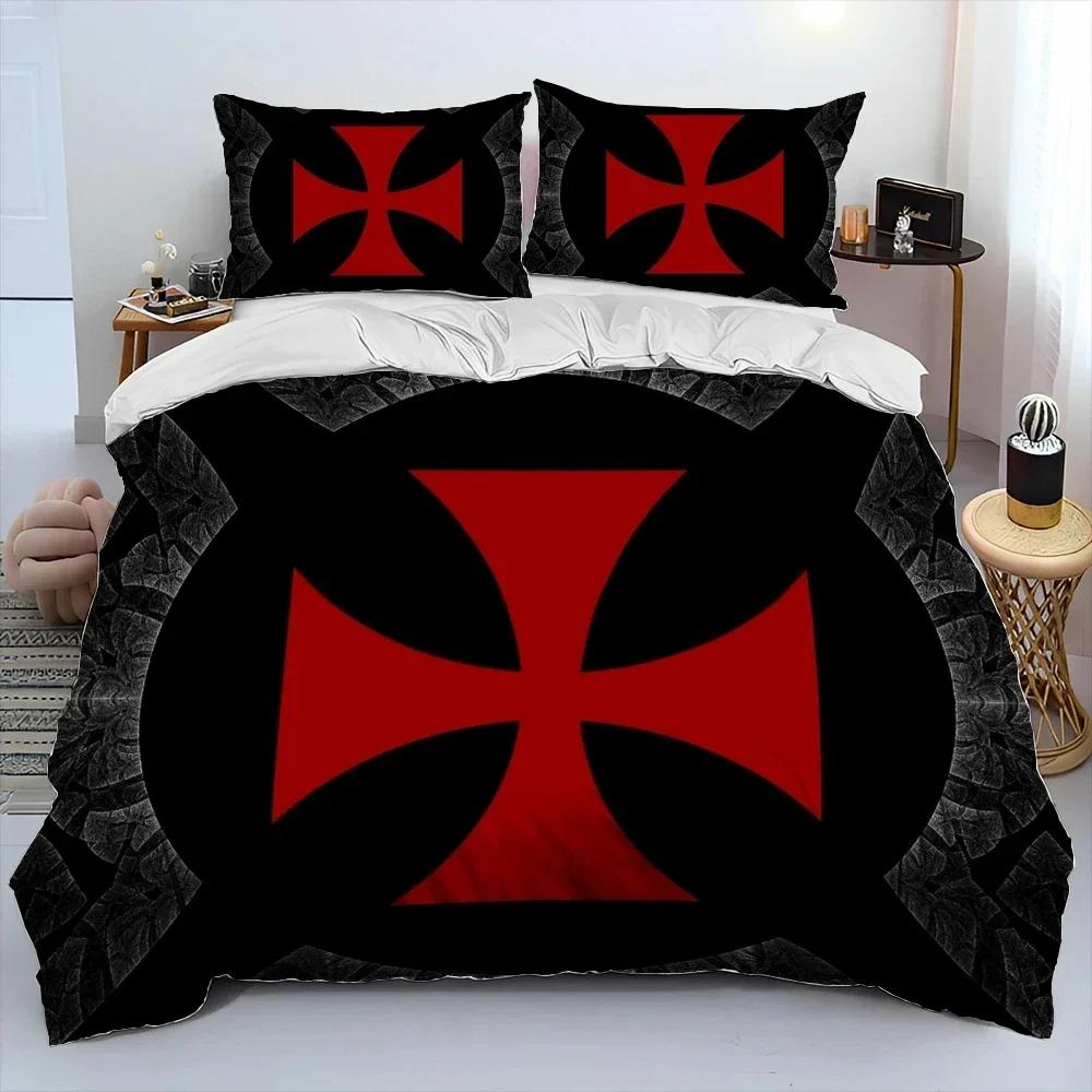 Cavalier Knight Templar Crusaders Bedding Set Duvet Cover Bed Set Quilt Cover Pillowcase Comforter King Queen Size Boys Adult