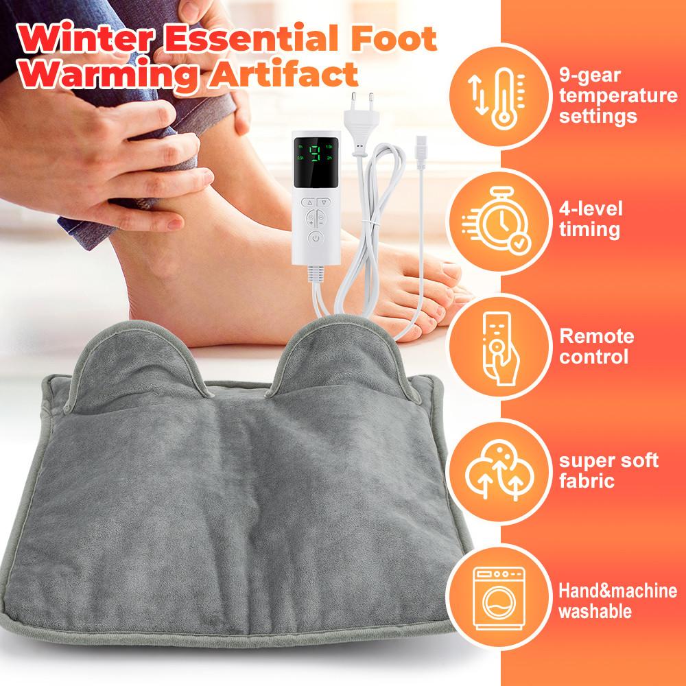 Household Electric Foot Heating Pad Soft Plush Thermal Blanket Foot Warming Mat Home Office Bedroom Feet Warmer