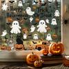 Naklejki na okno Halloween Kreskówkowy Duch Dynia Statyczne Naklejki PVC Usuwalne Naklejki na Szkło Dekoracja Festiwalowa Imprezowa