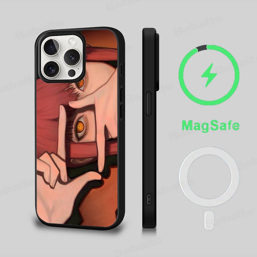 

M-makima Anime Phone Case Magnetic Case For IPhone 16 14 13 12 11 15 Pro Max Plus For Magsafe Wireless Charge Cover iPhone 17pro max