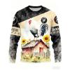 Men's T-Shirt Y2k Long Sleeve Mens Tops Oversize Crew Neck Unisex Tee Shirt Autumn Personality Men's Clothing