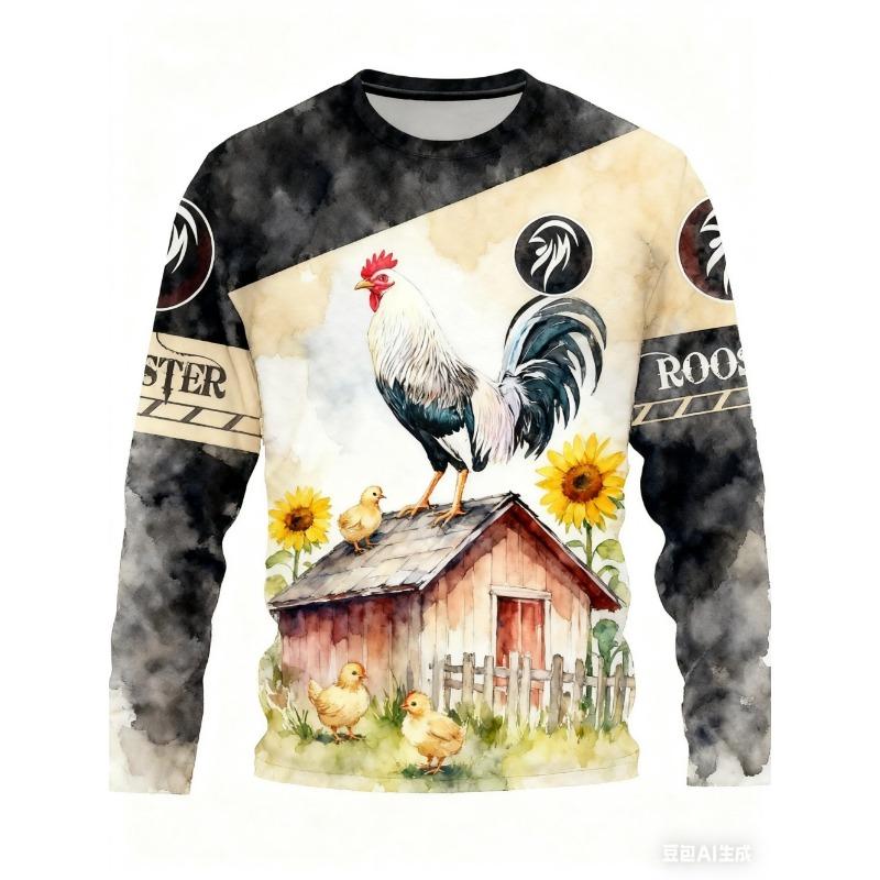 Men's T-Shirt Y2k Long Sleeve Mens Tops Oversize Crew Neck Unisex Tee Shirt Autumn Personality Men's Clothing