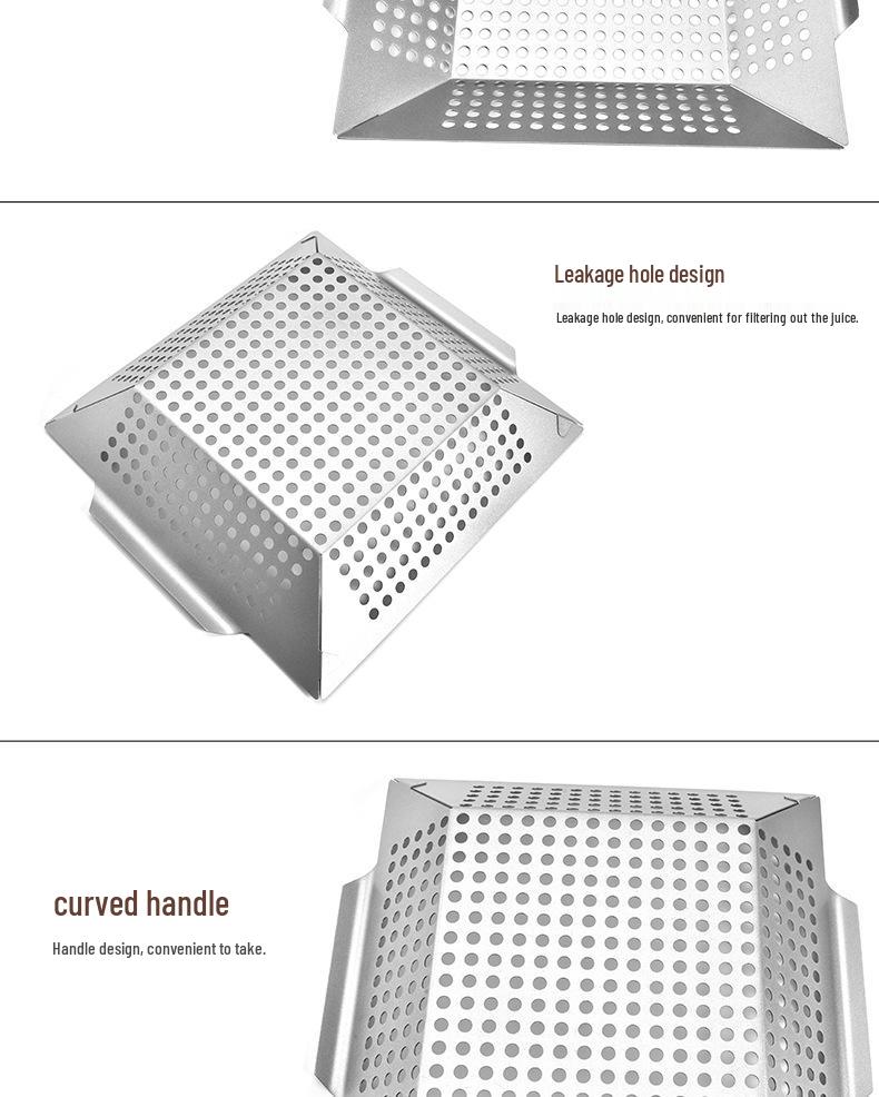 Stainless Steel BBQ Vegetable Grill Basket Pan