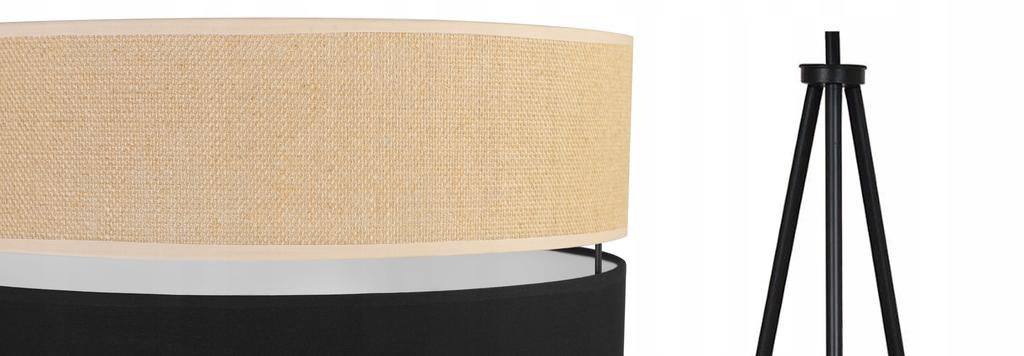 FLOOR LAMP TRIPOD METAL LAMPSHADE 45CM BLACK