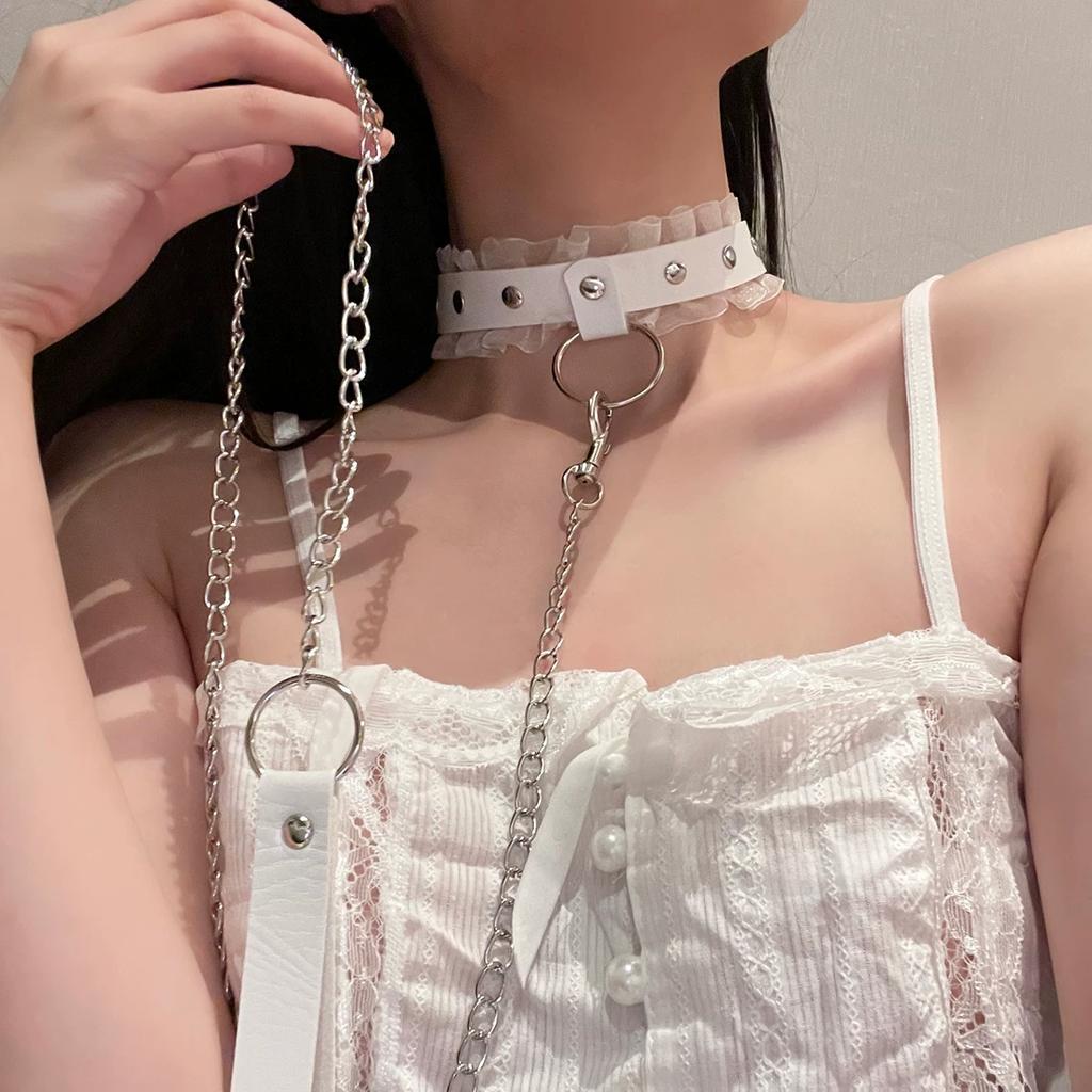 Ρυθμιζόμενο Κολιέ Choker Κουδουνάκι Unisex με Αλυσίδα Λουρί, Γοτθικό Punk Cosplay Κολιέ Κοσμήματα για Άνδρες Γυναίκες Καθημερινό Πάρτι