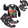Ensemble à manches longues, Imprimé joueur de football, Ensemble décontracté à manches longues + pantalon pour enfants d'âge moyen et plus âgés.