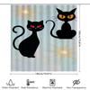 Black Cat Shower Curtain With Vivid Eyes Ideal For Bathroom Decorations