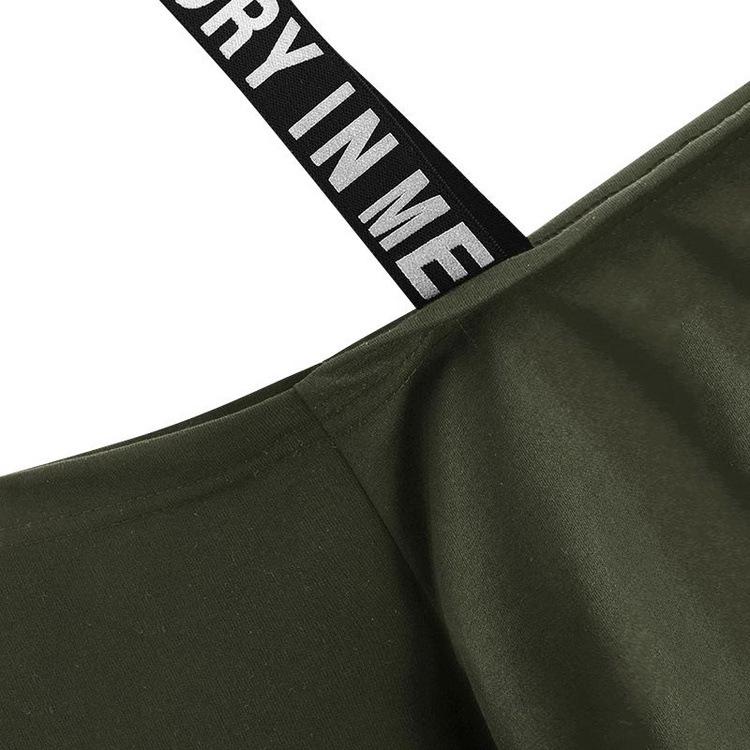 European & American Spaghetti Strap Off-Shoulder Solid Color Long Sleeve Women's Hoodie - Multiple Colors Available