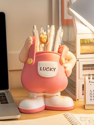 Suport de pixuri desen animat, ornament pentru birou, ornament de depozitare, cadouri școlare practice pentru băieți, fete, profesori și elevi