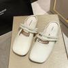 Fashion versatile pearl flat bottom gentle fairy style single shoes trendy soft sole bag head half slippers female 2025 autumn new
