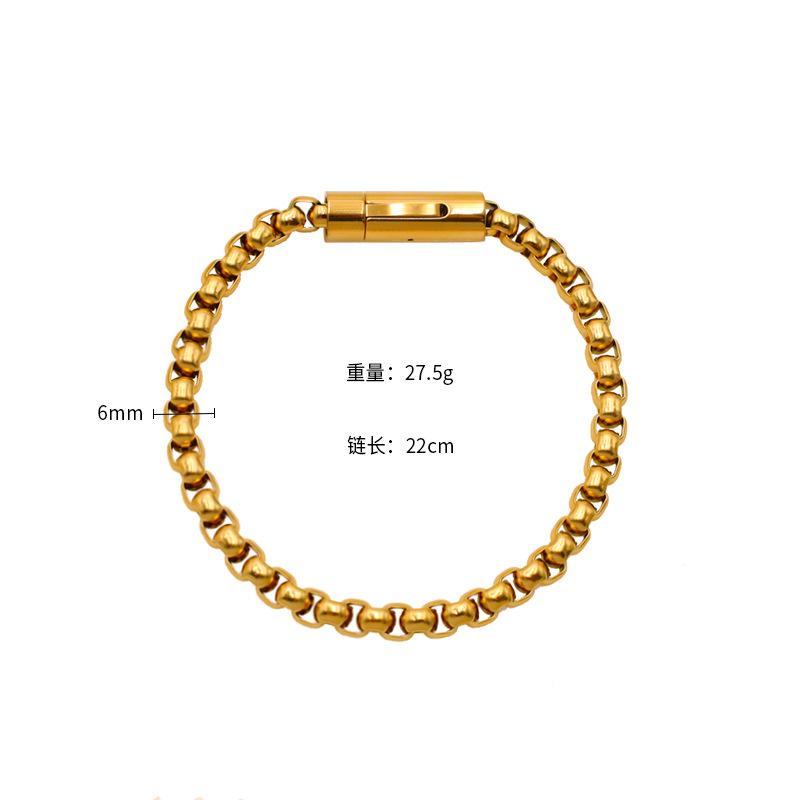 Fashion Versatile Titanium Steel Bracelet Men'S Personality Trend Hip Hop Titanium Steel Jewelry