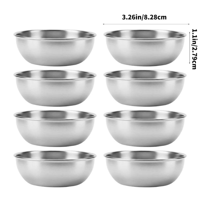 Stainless Steels Condiment Cups Individual Portion Dipping Sauce Cup Metal Ramekins for Ketchup,Marinara,BBQ Sauce