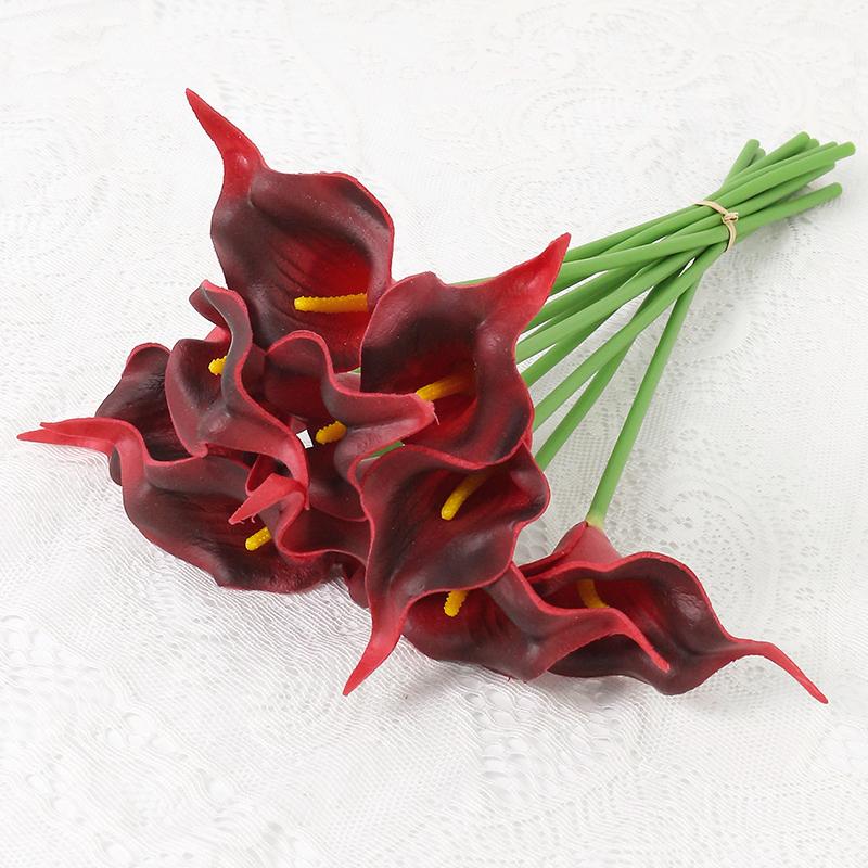 5Pcs PU Calla Lily Simulation Flowers for Home Decor Floral Arte Set Garden Wedding Decoration Bouquet DIY Vase Ornament