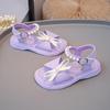 2026 Girls' Stylish Summer Soft-Soled Princess Sandals - Korean Style, Versatile Beach Shoes for Medium and Large Children