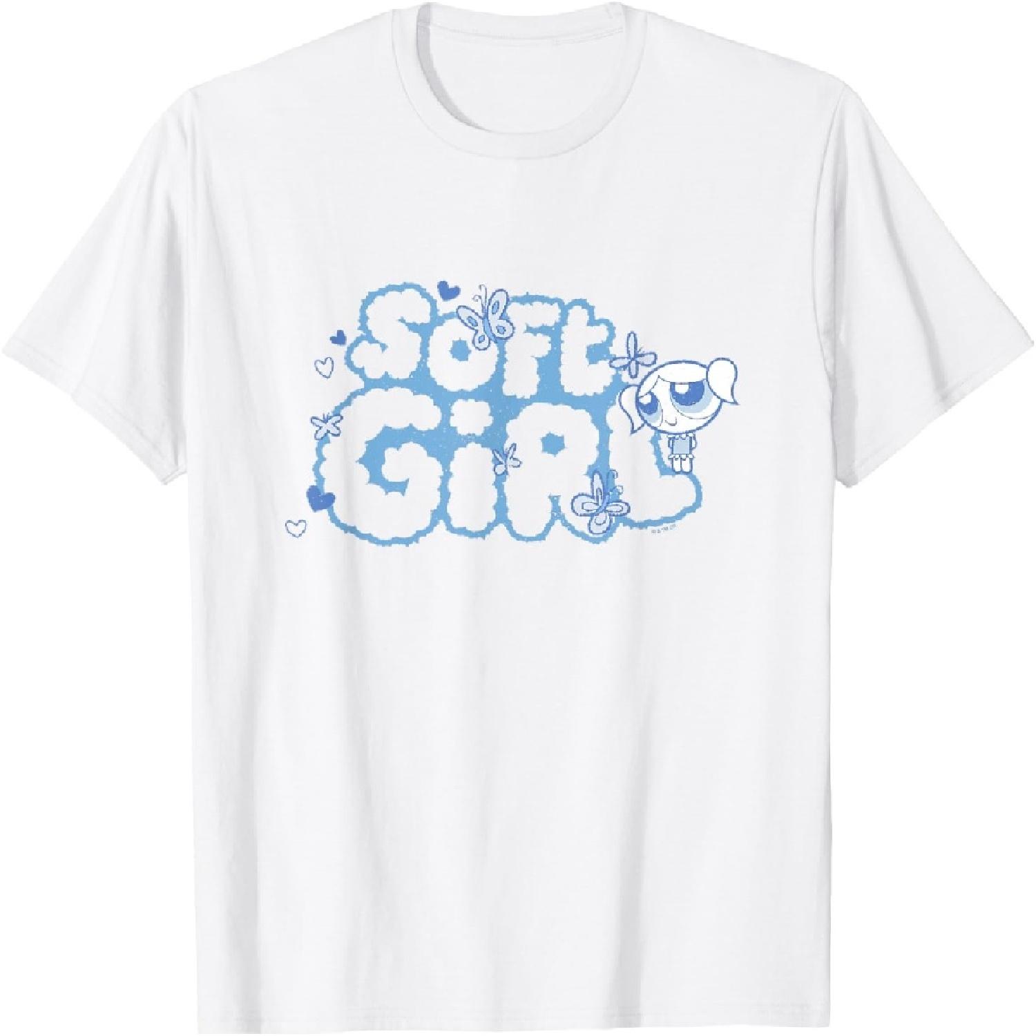 The Powerpuff Girls Bubbles Soft Girl Clouds Distressed T-Shirt XXXXXL белый