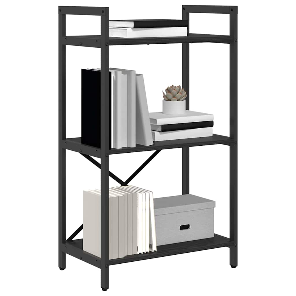 Bookshelf Black Oak Effect 56 x 34 x 96 cm Engineered Wood