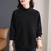 Sweatshirt for Women Cotton Oversize Fleece Thickened Loose Round Neck Casual Half Turtleneck Pullover Long Sleeve Top Sweatshirt