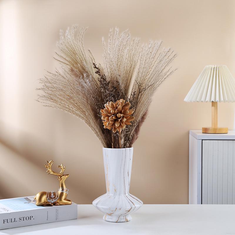 Modern Wabi-Sabi Marble Vase - Minimalist Decor for Home or Hotel
