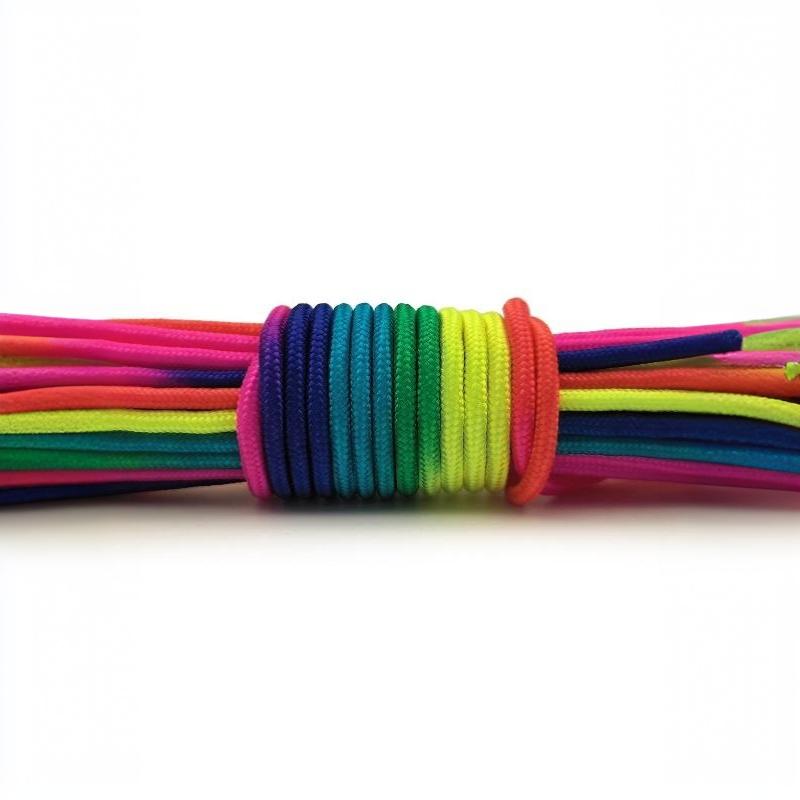 7 Strands Rainbow Paracord 2/3/4mm Parachute Rope Perfect for DIY Bracelet Making Backpacking Outdoor Survival Activities