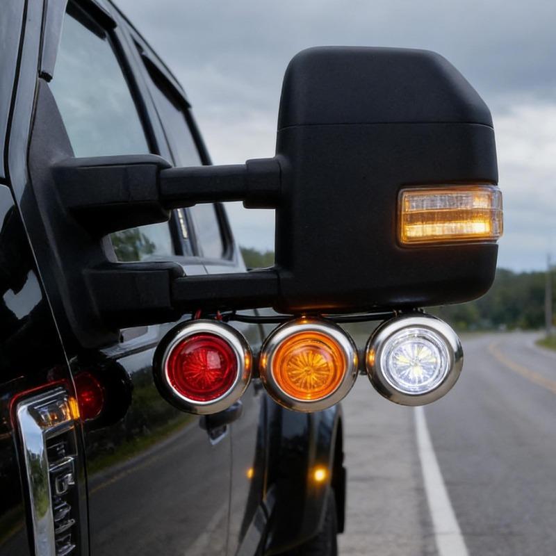 Car Vans Front and Rear Indicator Lights Boat Rear Night Driving Safety Warning Portable Round LED Headlight Side Marker Light