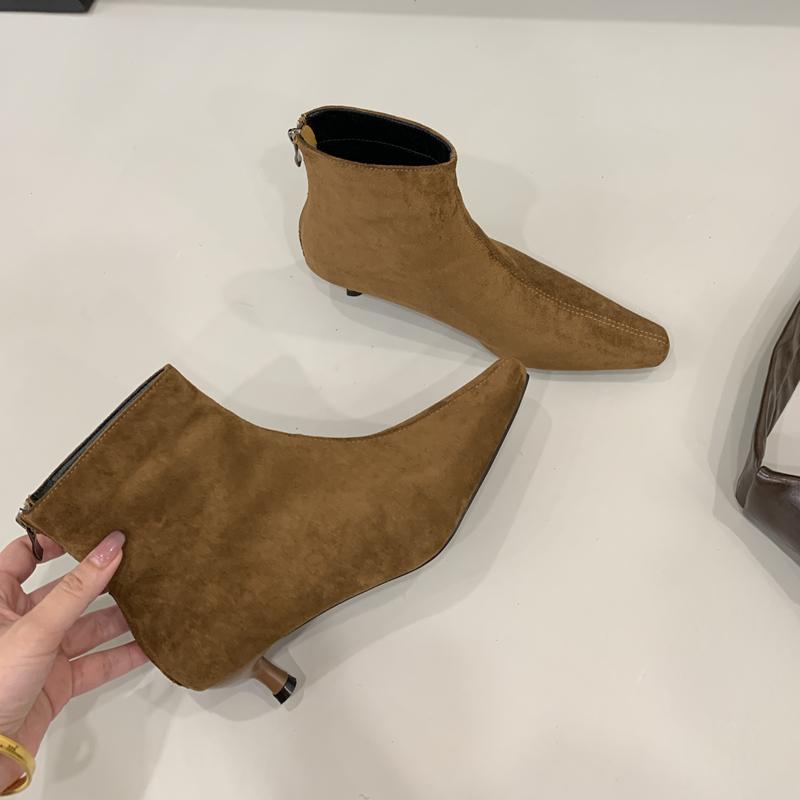 Fashion SUOJIALUN 2025 Winter Women Ankle Boots Fashion Round Toe Ladies Elegant Short Boots Thin Low Heel Outdoor Dress Chelsea Boot