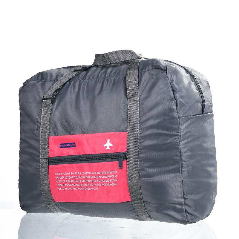 Foldable Large-Capacity Storage Bag with Printed Logo, Trolley Attachment, and Portable Design for Gym and Travel