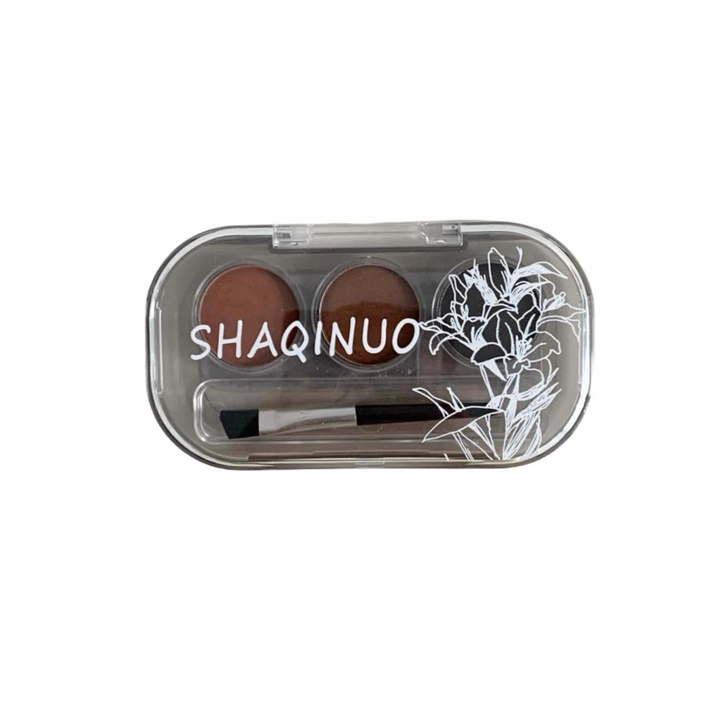 SHAQINUO Three-Color Eyebrow Powder: Soft Mist Eyebrow Makeup In Gray and Brown for Easy Application