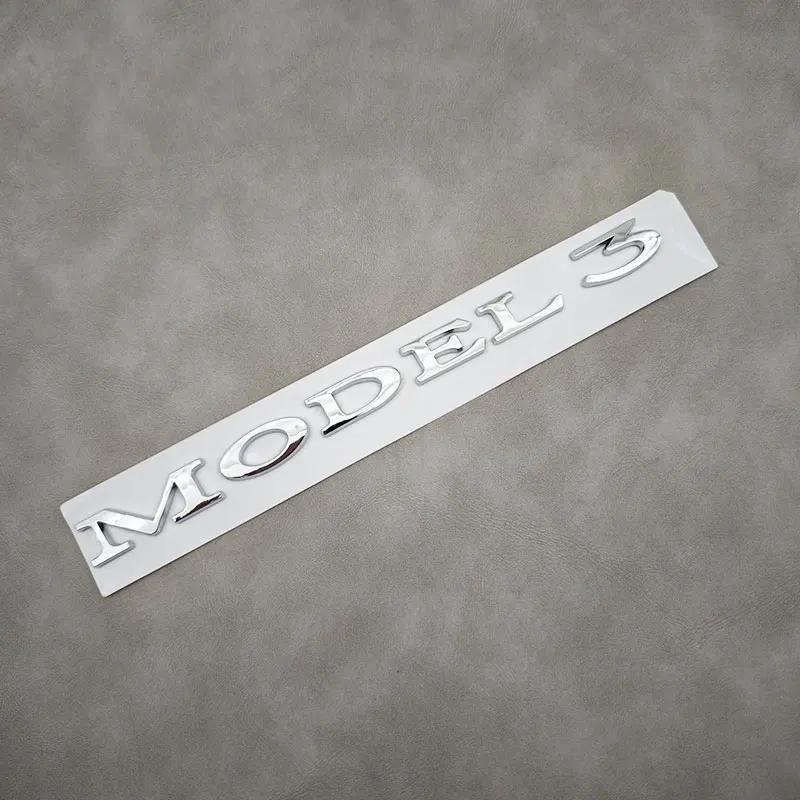 3D ABS Black Model 3 Letters Logo Car Rear Trunk Badge Sticker For Tesla Model 3 X S Y Auto Decal Accessories