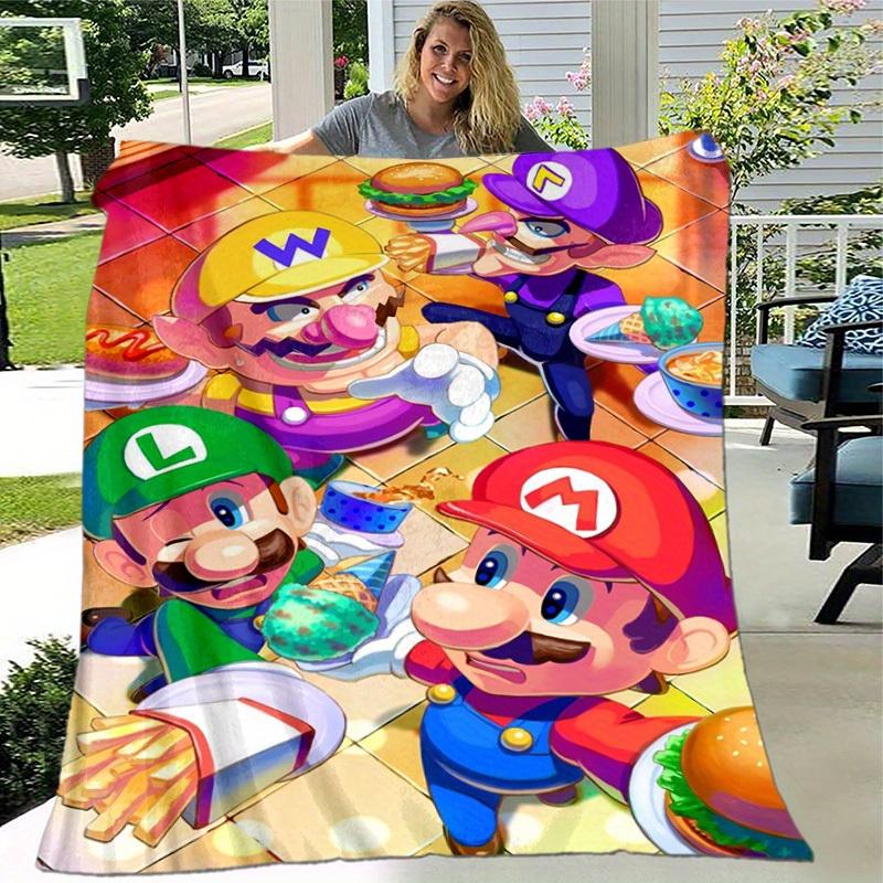 1pcSuper Mario Bros. Plush Blanket - Soft and Comfortable for All Seasons, Perfect Gift IdeaB06053m