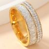 Stainless Steel Cubic Zirconia Pave Ring: Elegant Women's Accessory for Daily & Festive Wear