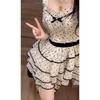 Short-sleeved polka dot dress, female mid-length sweet and cute girl, summer waist slimming fluffy princess cake skirt