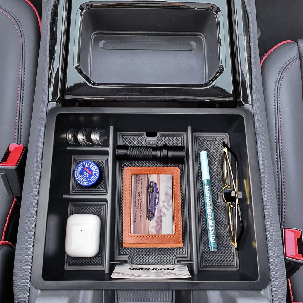 Center Console Organizer Tray for 2025 2025 Chevy Silverado EV WT and 2025 2025 GMC Sierra EV Armrest Storage Box Accessories