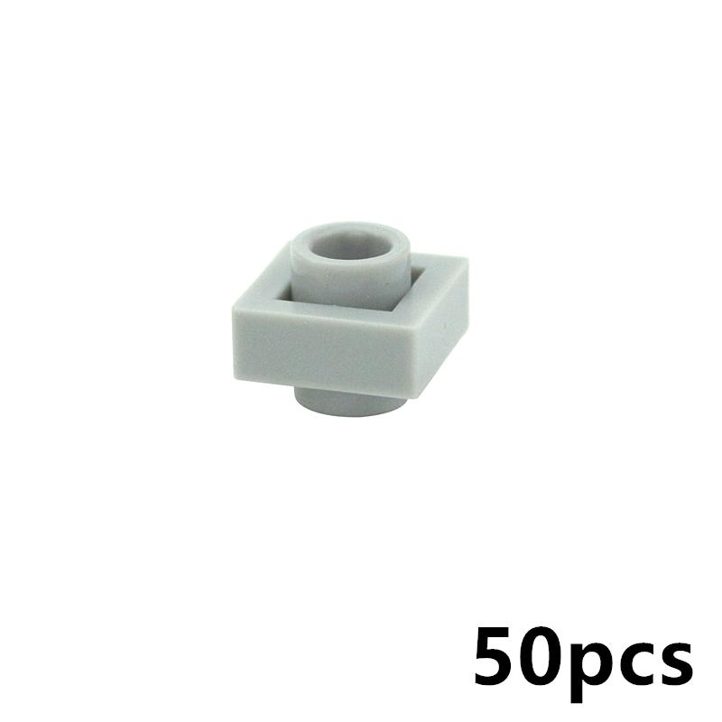 50PCS Special Plates 1x1 1x2 2x2 1x4 W. Knobs Both Sides DIY Technical Bricks MOC Building Blocks Parts Creative Toys for Kids