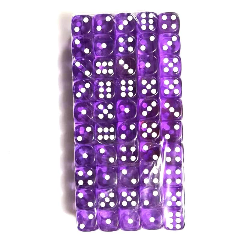 Ensemble de 100 pièces Dés D6 12 mm Multicolore Transparent Acrylique Transparent Bords Arrondis Pour Jeux de Société RPG DND et Fêtes