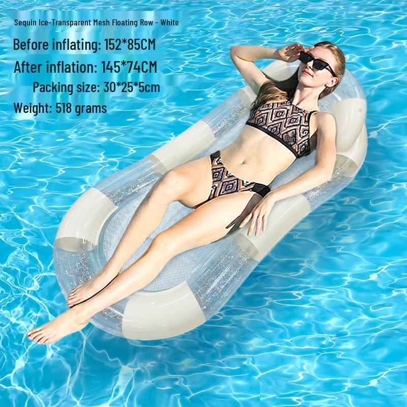Aufblasbares Sommer-PVC-Schwimmbett mit Sonnenschutz und Rückenlehne