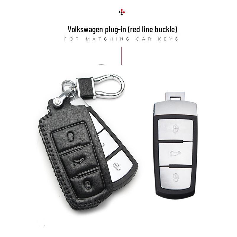 Key Case for Volkswagen: Compatible with 2017+ Magotan, Golf B8, Passat, Tiguan, Lavida, Bora - Genuine Leather