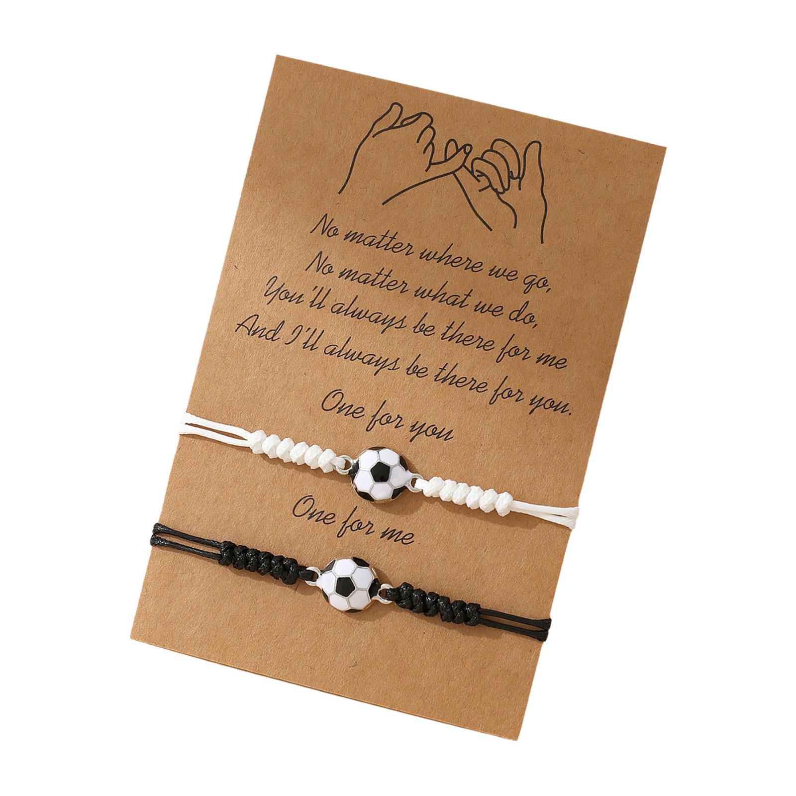 

Футбольные браслеты дружбы для мужчин и женщин, подарки на выпускной, черно-белая футбольная бижутерия для любителей футбола 2