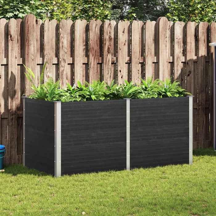 VidaXL Lit surélevé de jardin 200 x 100 x 91 cm WPC Gris