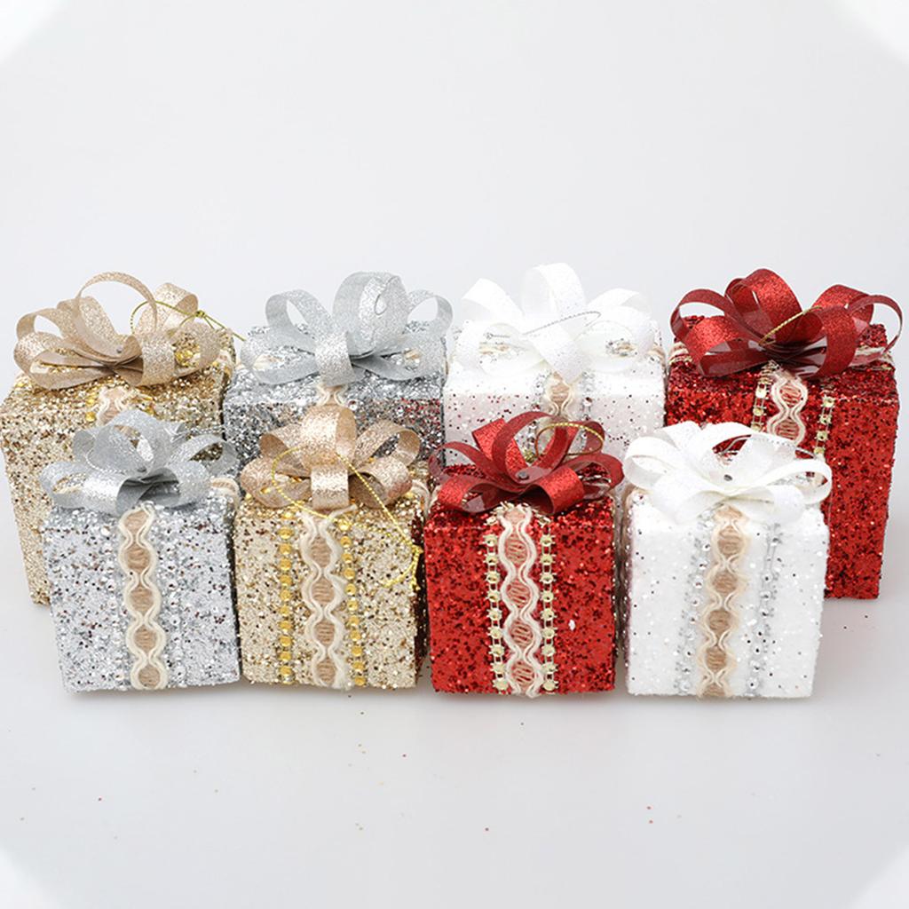 2/3PCS Decorative Box Ornaments for Christmas Tree Decoration Boxes Festive Colorful Decorations