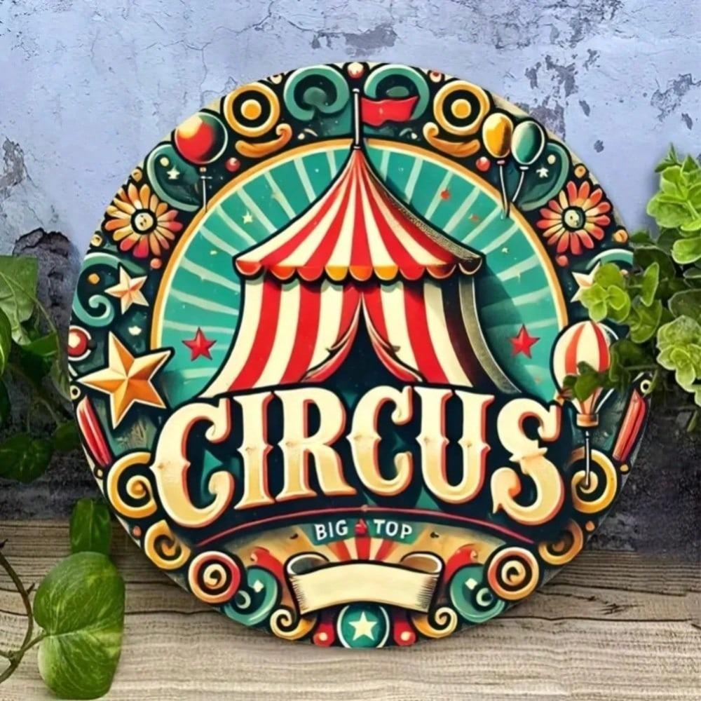 Circus Striped Tent Star Iron Wall Art Vintage Decor Home Office Cafe