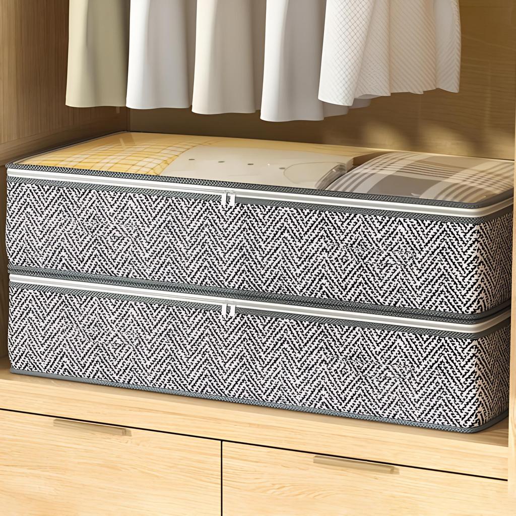 Underbed Storage Containers Maximize Space Large Capacity Clear Top Cover Reinforced Sides with Handle Sturdy Low Profile Storage Bag