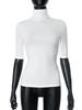 Y25TP032 Women's Solid Color High Neck Short Sleeve Bodycon T-Shirt for Spring/Summer