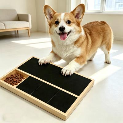 Dog Nail File Toy Wooden Dog Scratch Board Interactive Dog Enrichment Toy Slide Dog Treat Box Puzzle Toy for Natural Nail Filing Mental Stimulation