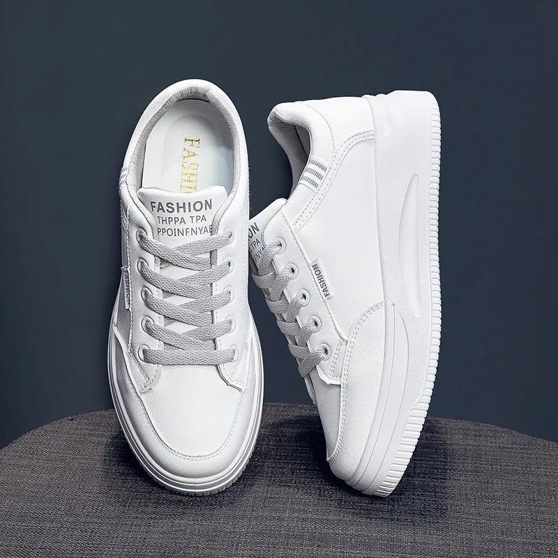 Zapatillas de Moda Otoño Mujer Plataforma Cordones Transpirables Zapatillas para Correr Tendencia Antideslizantes Zapato Casual Blanco Cómodo para Caminar Plano