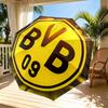Borussia Dortmund Aufdruck Automatischer Öffnungs-Schließ-Regenschirm, Tragbarer Faltregenschirm, für Outdoor-Pendeln Campingausflug, Ideales Geburtstagsgeschenk