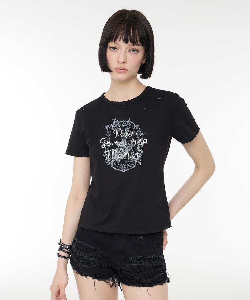 ROCKCAKE Semperna Hotfix Crop Top - Black