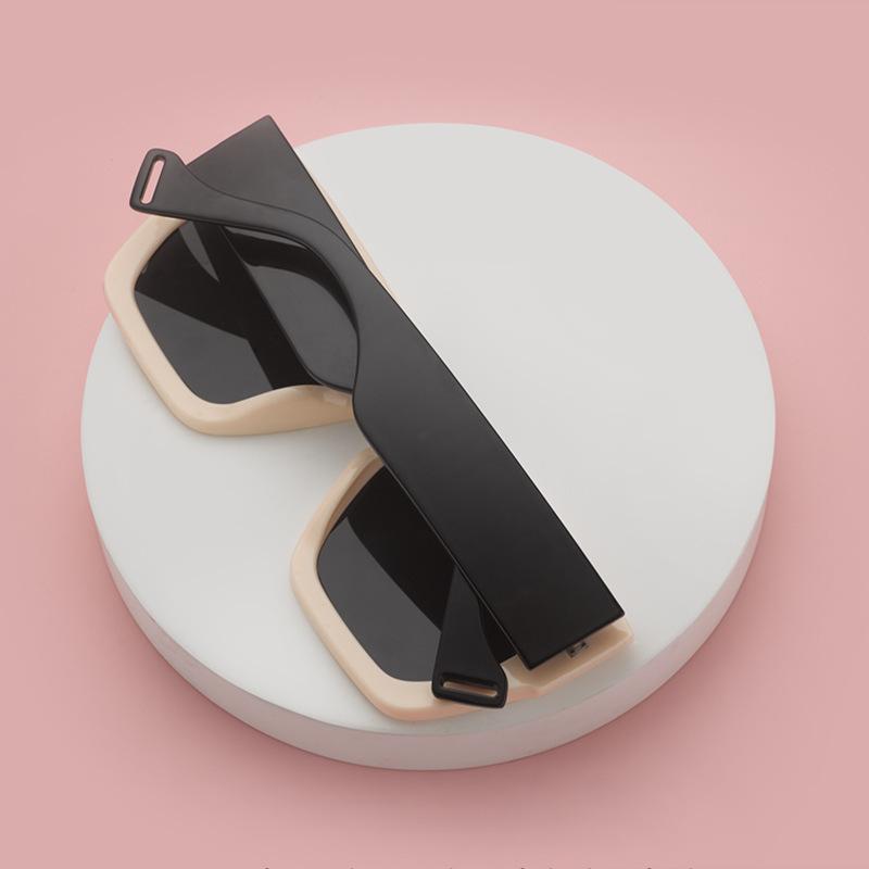 New square thick frame jelly color large frame round face Internet celebrity sunglasses UV protection personalized outdoor sunglasses