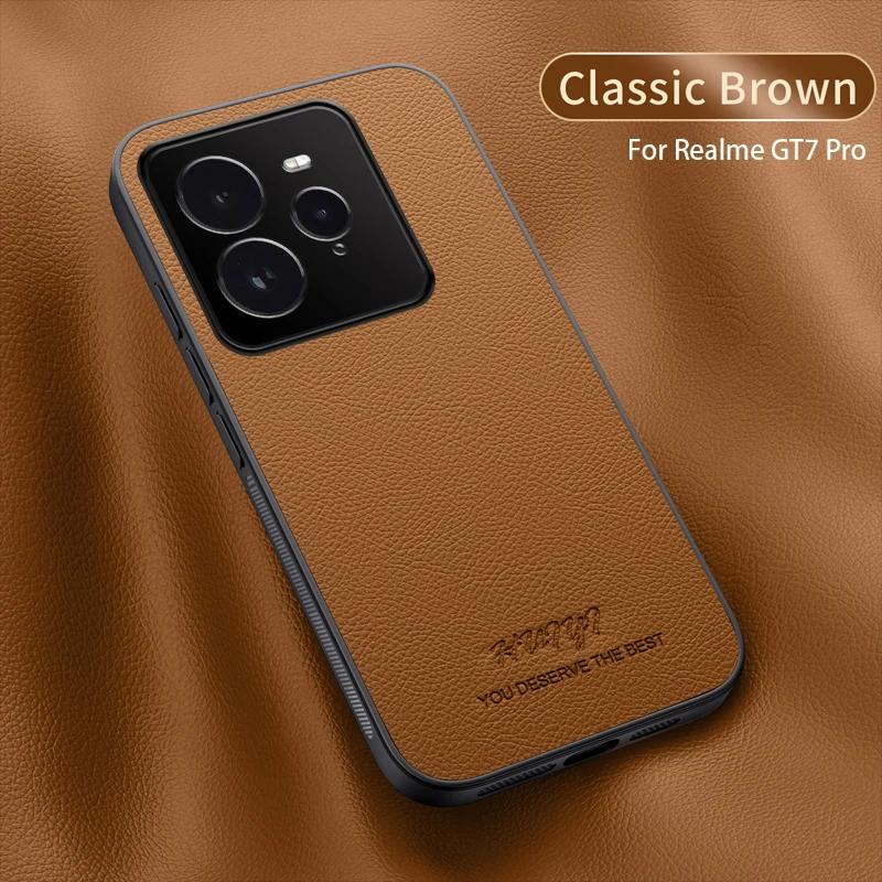 Car Magnetic Cover for Realme GT 7 Pro Luxury Leather Matte Soft Frame Protective Back Case for OPPO Realme GT7 Pro GT7Pro Capa