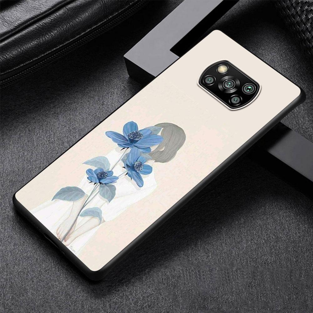 

Фиолетовый чехол с фоновым узором для Xiaomi Poco X3 NFC X5 F4 F3 M4 Pro X4 GT M5s M5 Pocophone F1 M3 черный чехол для телефона TPU Xiaomi Poco M5s